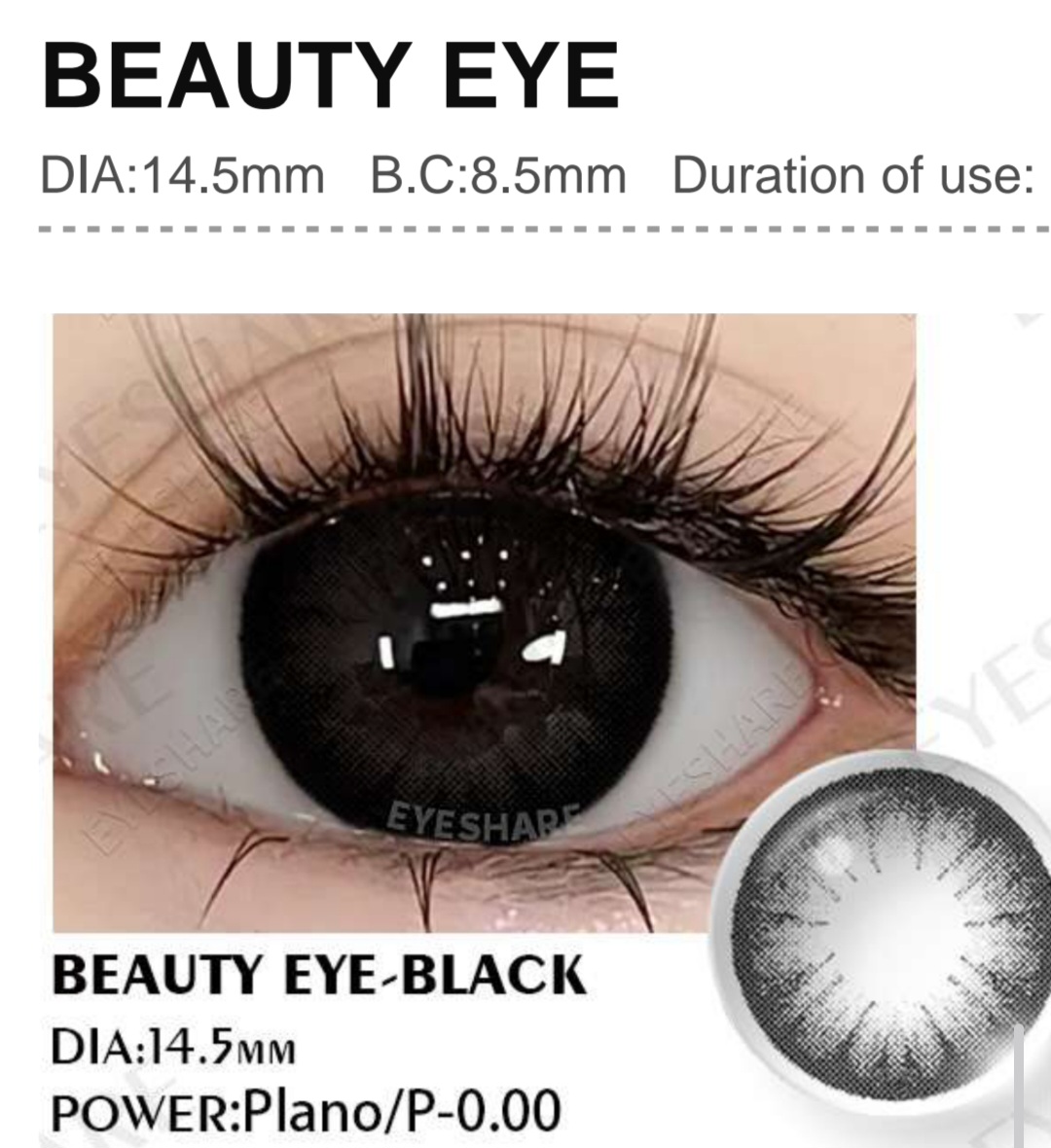 Beauty Eye Black -2.50d